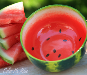 Roseville Color Me Mine Watermelon Bowl