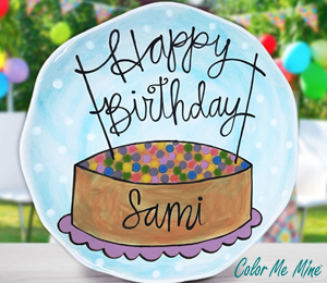 Roseville Color Me Mine Birthday Plate