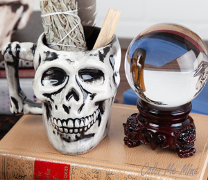 Roseville Color Me Mine Antiqued Skull Mug