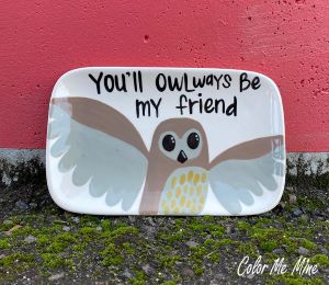 Roseville Color Me Mine Owl Plate