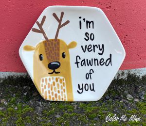 Roseville Color Me Mine Fawn Plate