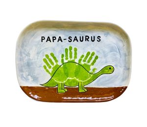 Roseville Color Me Mine Papasaurus Plate