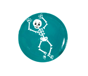 Roseville Color Me Mine Jumping Skeleton Plate