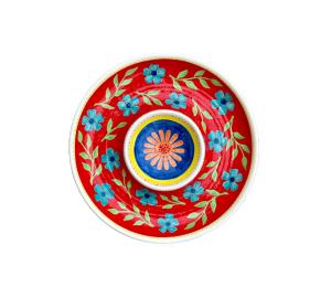 Roseville Color Me Mine Floral Chip N Dip Bowl