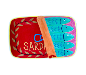 Roseville Color Me Mine Sardines Dinner Plate