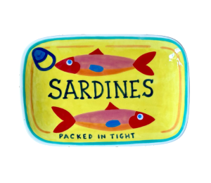 Roseville Color Me Mine Sardines Appetizer Plate