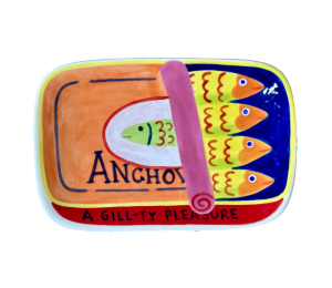 Roseville Color Me Mine Anchovies App Plate