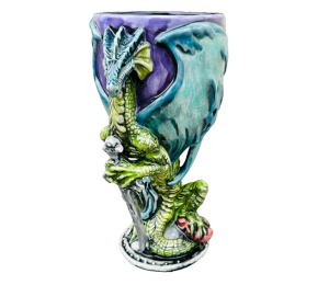 Roseville Color Me Mine Antique Dragon Goblet