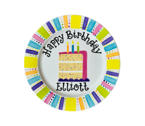 Roseville Color Me Mine Birthday Cake Plate