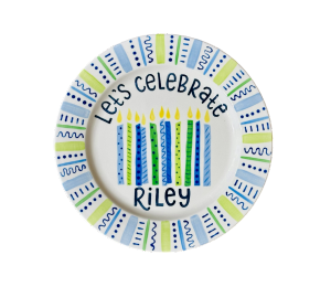 Roseville Color Me Mine Let's Celebrate Plate