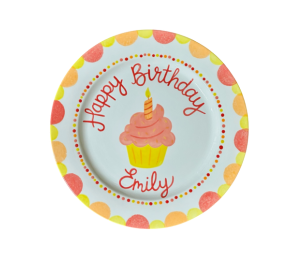 Roseville Color Me Mine Birthday Cupcake Plate