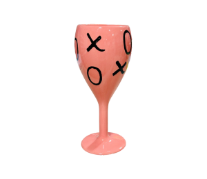 Roseville Color Me Mine XOXO Wine Glass
